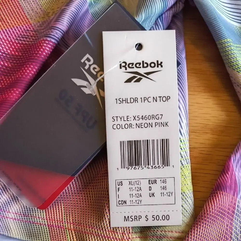 Reebok Colorful Swirl Long Sleeve Crop Top, XL/12